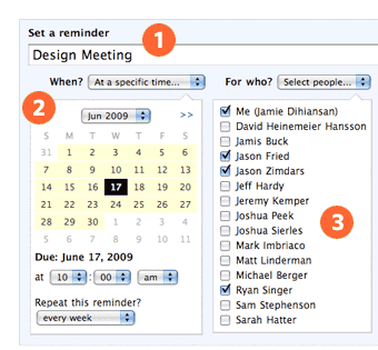 Scheduling reminders
