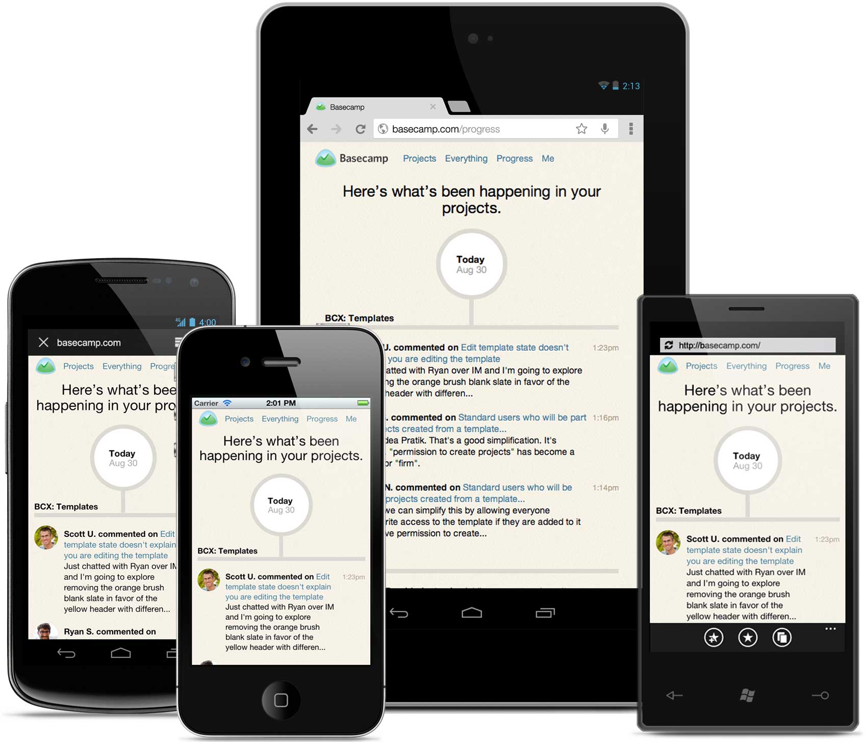 Basecamp mobile devices