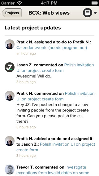 Latest project updates