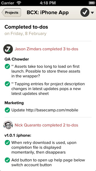 Completed to-dos