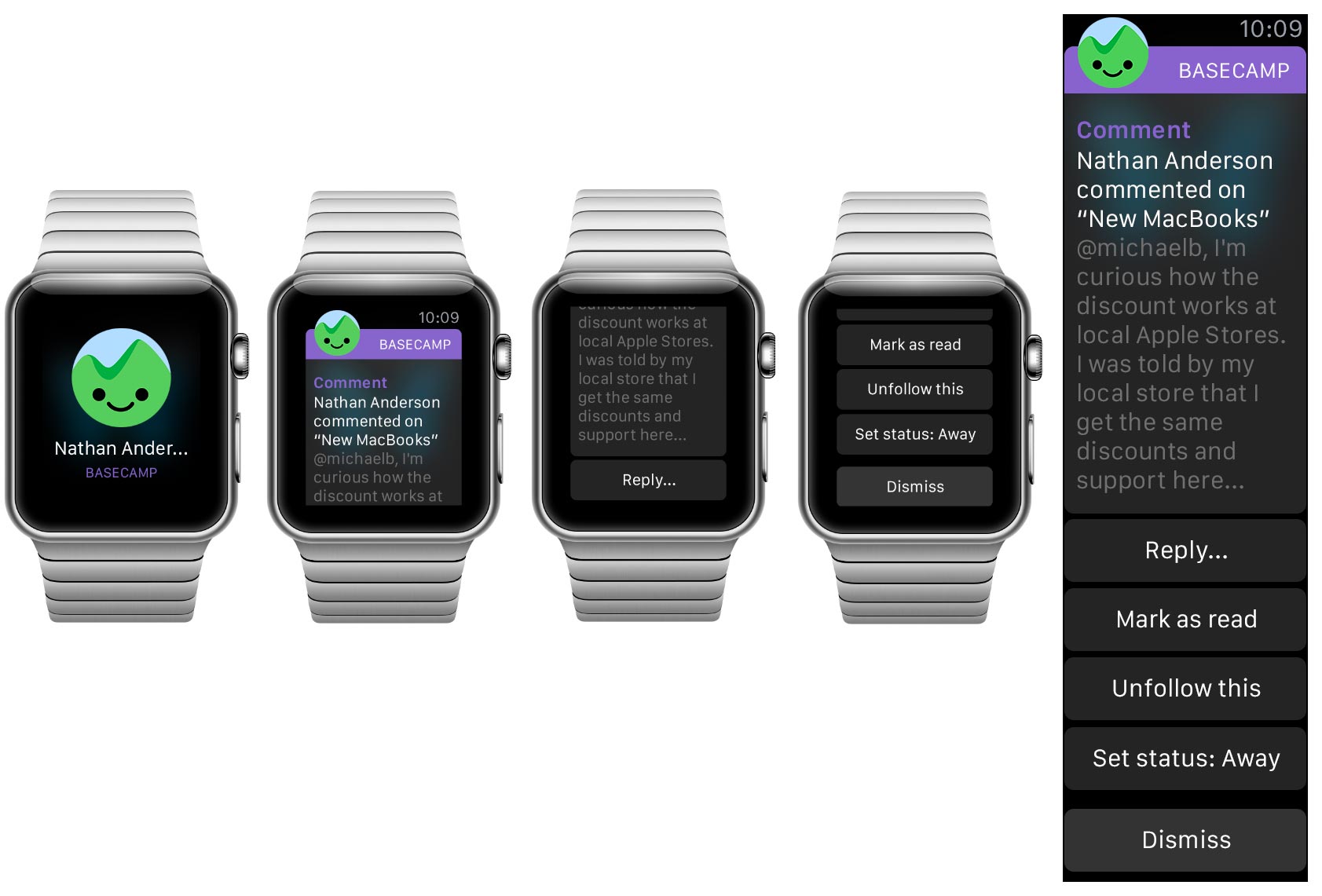 Apple Watch comments flow