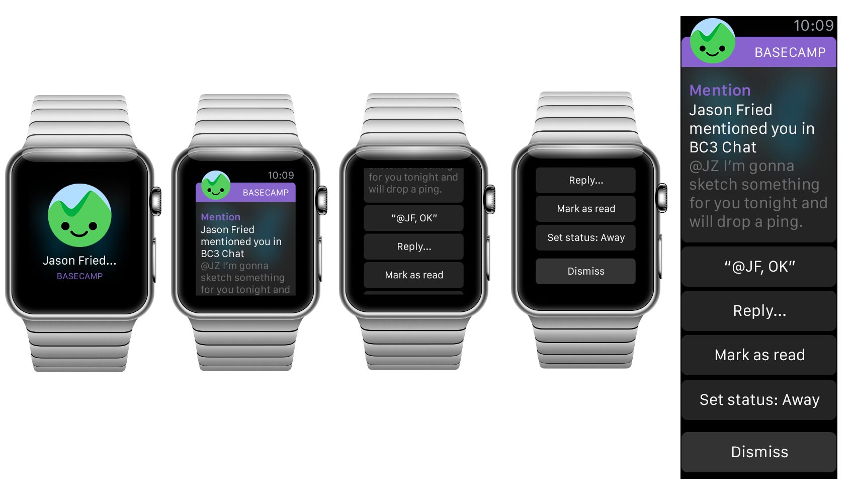 Apple Watch mentions flow