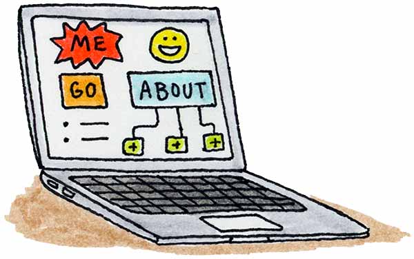 Laptop UI illustration
