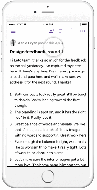 Comments prototype animated