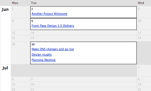 Original milestones calendar