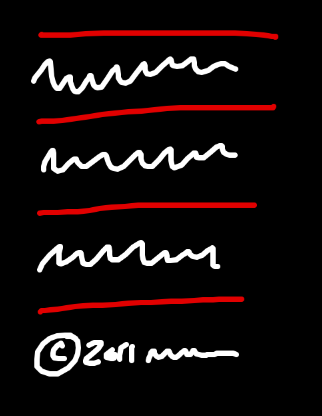 Sketch of a list of elements with borders