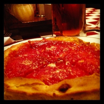 Giordano's pizza and a pint of 312, can't get more Chicago than this meal.
